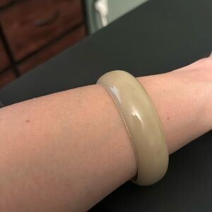 Vintage Plastic Bangle Bracelet, Tan, Retro, Boho